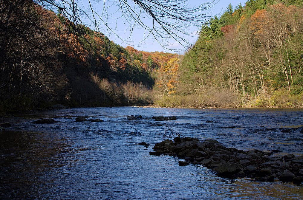 The rail trail at the Rockport access in Lehigh Gorge State Park