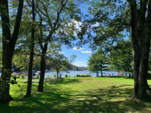 Lake Harmony on a sunny summer day, a strong case for the best time to visit Lake Harmony